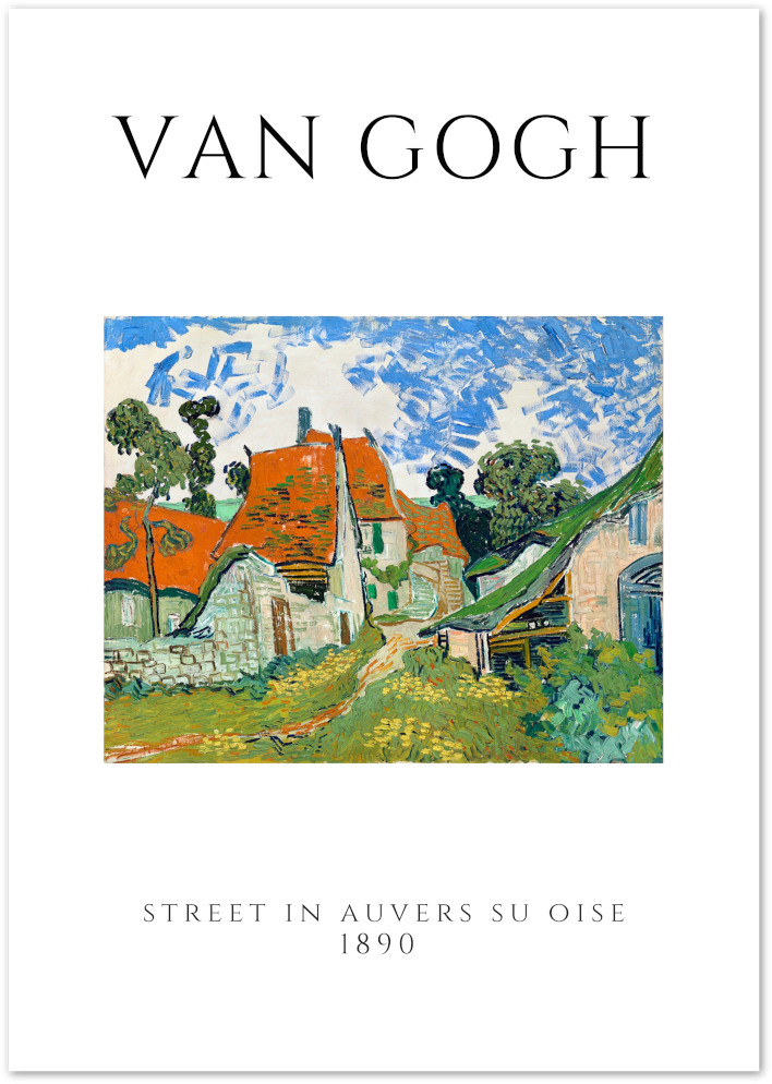 Posterux© | Street in Auvers – Van Gogh Village Scene Poster poster – premium wall art
