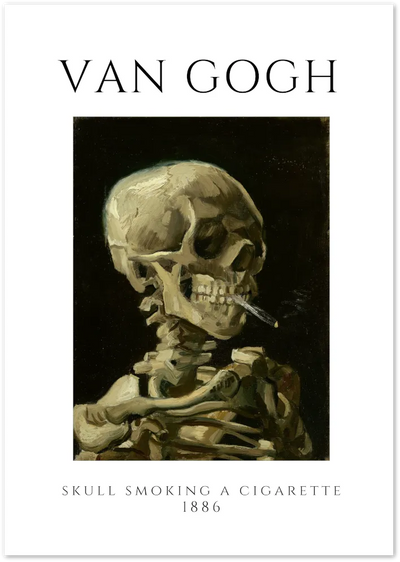 Posterux© | Skull with Cigarette – Van Gogh Dark Humor Poster poster – premium wall art