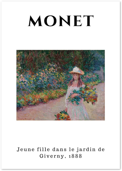 Posterux© | Jeune fille dans le jardin de Giverny – Monet Garden Poster poster – premium wall art