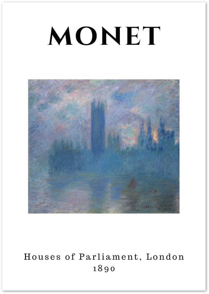 Posterux© | Houses of Parliament, London – Monet Cityscape Poster poster – premium wall art
