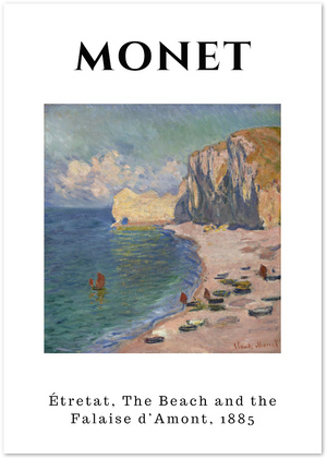 Posterux© | Étretat, The Beach and the Falaise d’Amont – Monet Coastal Poster poster – premium wall art