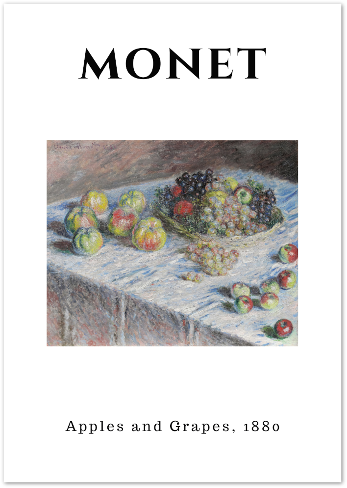 Posterux© | Apples and Grapes Poster – Monet Still Life Print poster – premium wall art