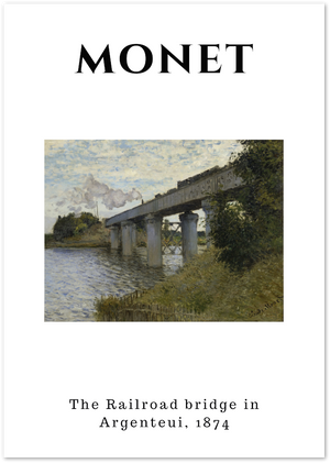 Posterux© | The Railroad Bridge in Argenteuil Poster – Monet Industrial Impressionism poster – premium wall art