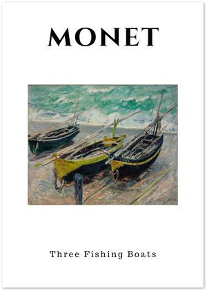 Posterux© | Three Fishing Boats Poster – Monet Seaside Art poster – premium wall art