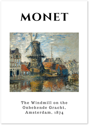 Posterux© | The Windmill on the Onbekende Gracht Poster – Monet in Amsterdam poster – premium wall art