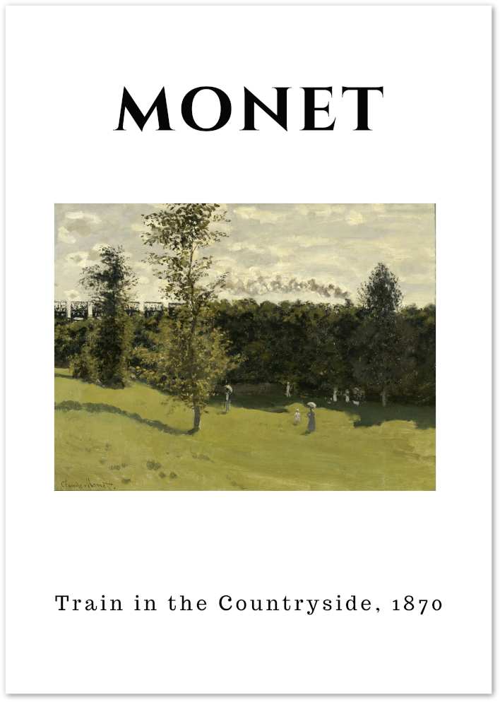 Posterux© | Train in the Countryside Poster – Monet Landscape Art poster – premium wall art