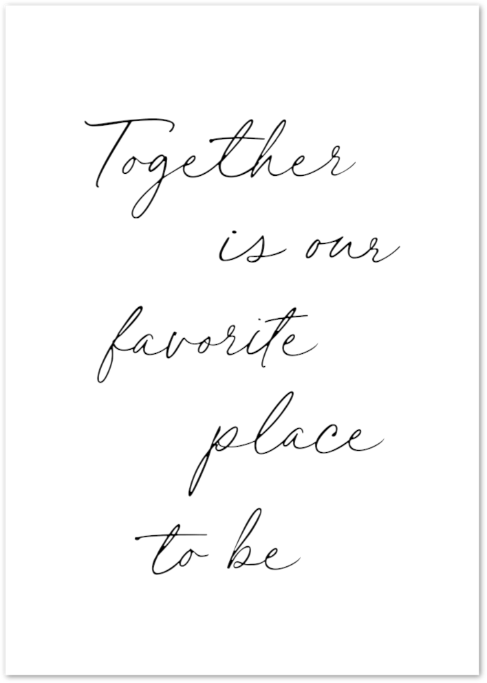 Posterux© | Together – Romantic Handwritten Typography Poster poster – premium wall art