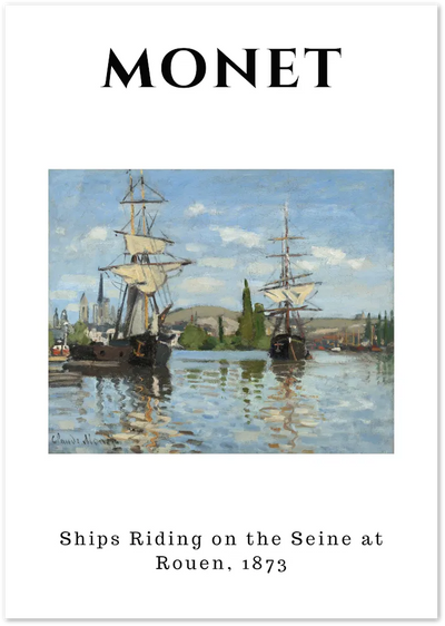 Posterux© | Ships on the Seine Poster – Nautical Impressionism poster – premium wall art