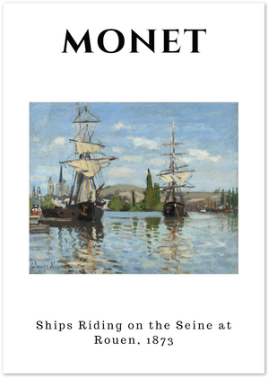 Posterux© | Ships on the Seine Poster – Nautical Impressionism poster – premium wall art