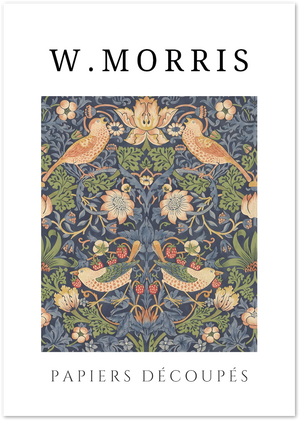 Posterux© | Birds & Strawberries Poster – W. Morris Folk Art Pattern poster – premium wall art