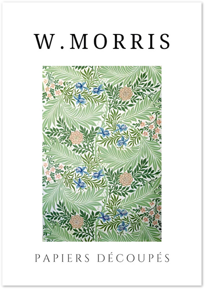 Posterux© | Green Petals Poster – William Morris Floral Pattern poster – premium wall art