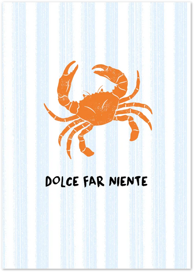 Posterux© | Dolce Far Niente Poster – Coastal Crab Quote poster – premium wall art