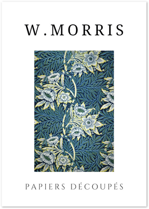 Posterux© | Blue Chrysanthemum Poster – William Morris Floral Pattern poster – premium wall art