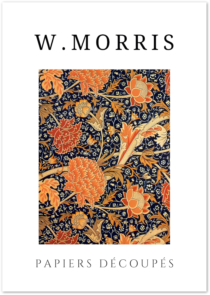 Posterux© | Red Peony Garden Poster – William Morris Floral Pattern poster – premium wall art