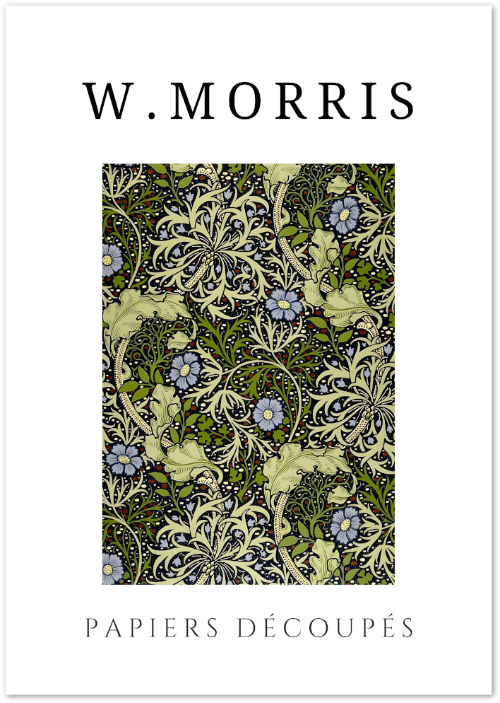 Posterux© | Green Garden Bloom Poster – William Morris Floral Pattern poster – premium wall art