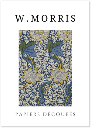 Posterux© | Blue Blossom Bloom Poster – William Morris Papiers Découpés poster – premium wall art