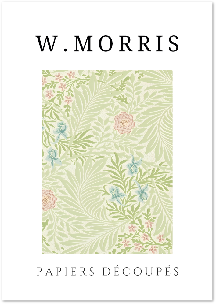 Posterux© | Pale Garden Bloom Poster – William Morris Papiers Découpés poster – premium wall art