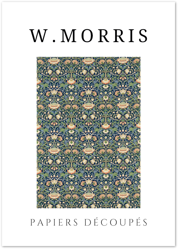 Posterux© | Tulip Harmony Poster – William Morris Papiers Découpés poster – premium wall art