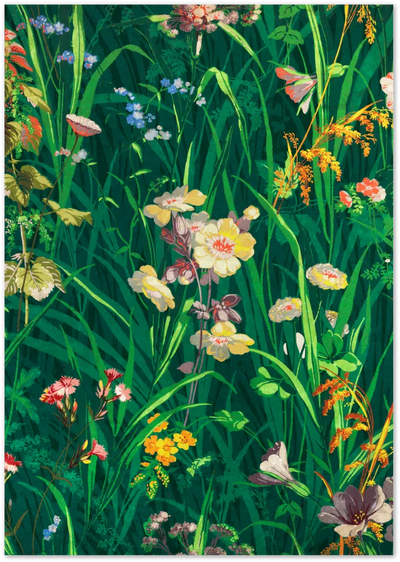 Posterux© | Meadow Bloom Poster – Botanical Green Floral Art poster – premium wall art