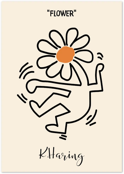 Posterux© | Orange Flower Dance Poster – Minimal Pop Art Print poster – premium wall art