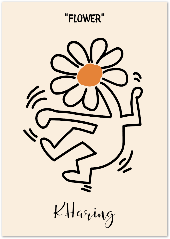 Posterux© | Orange Flower Dance Poster – Minimal Pop Art Print poster – premium wall art