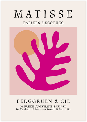 Posterux© | Coral & Sun Poster – Pink Matisse Cut-Out Art poster – premium wall art