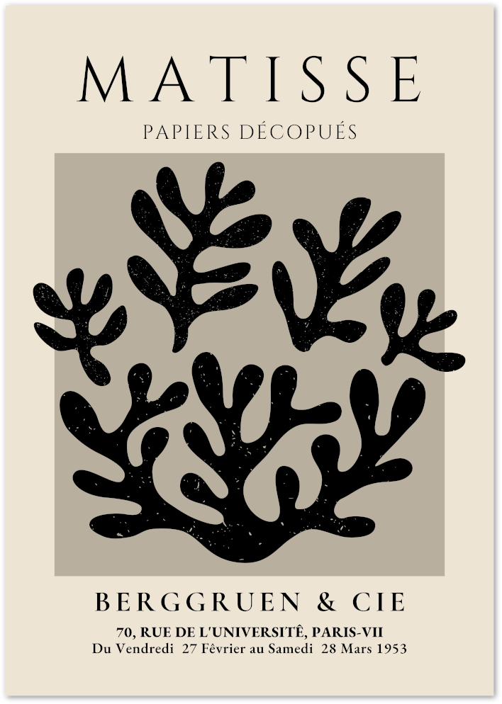 Posterux© | Coral Forms Poster – Matisse Cut-Out Style poster – premium wall art