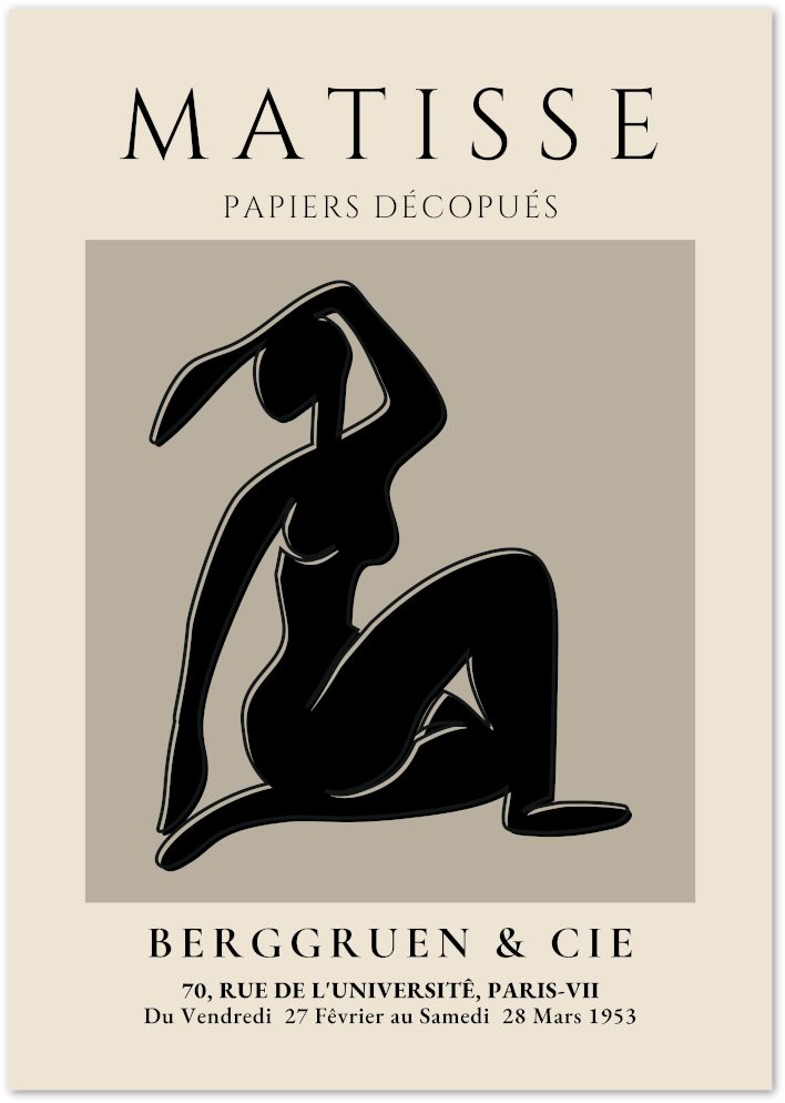 Posterux© | Seated Nude Poster – Matisse Silhouette Art poster – premium wall art