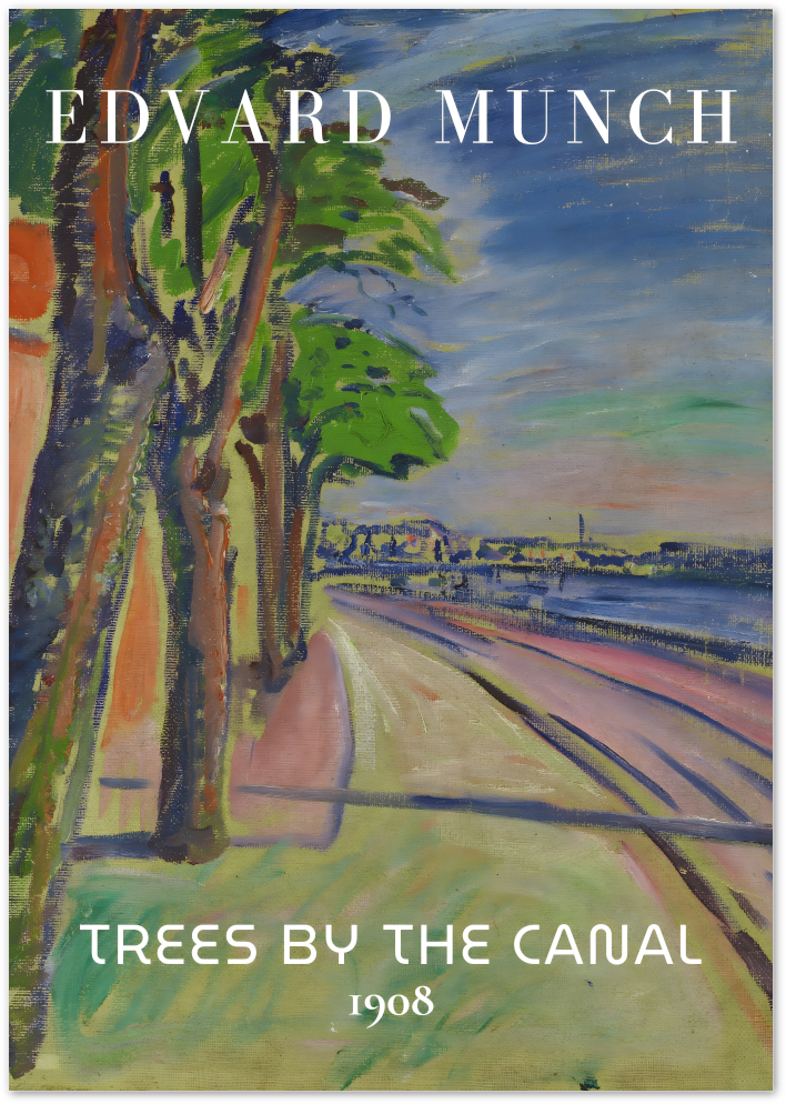 Posterux© | Trees by the Canal Poster – Munch Impressionist View poster – premium wall art
