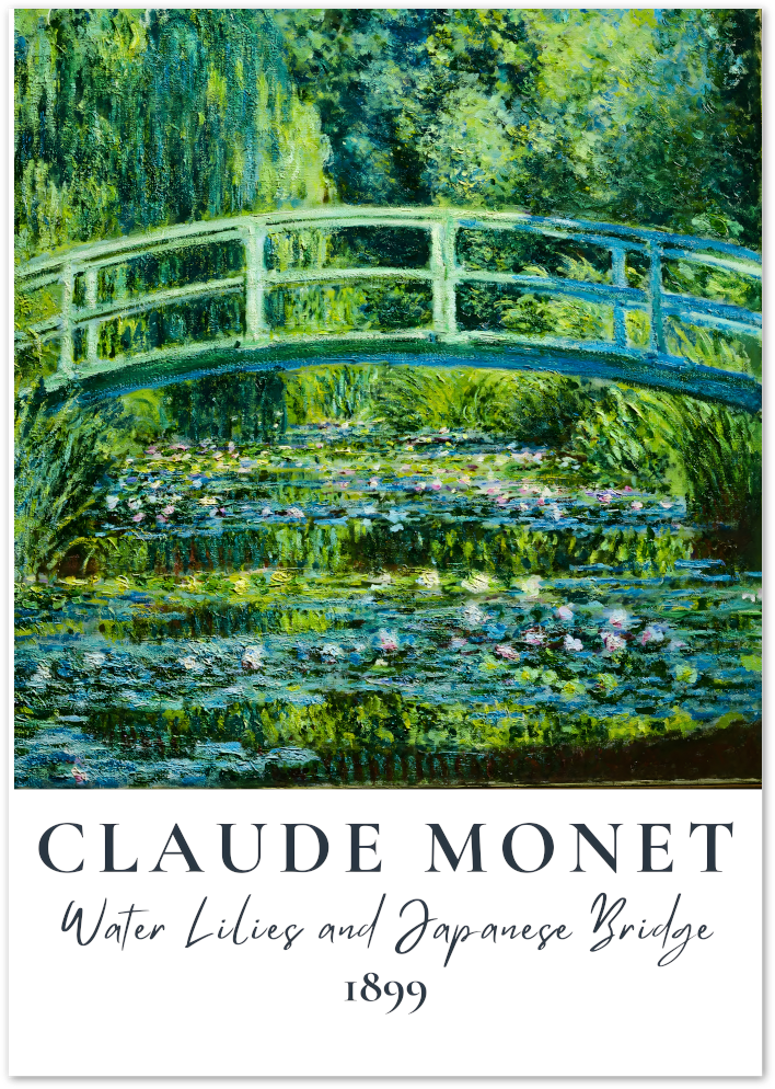 Posterux© | Water Lilies and Japanese Bridge Poster – Monet Garden Classic poster – premium wall art