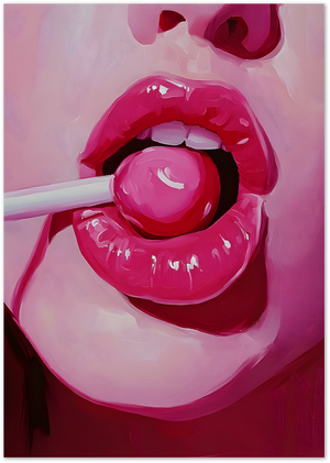 Posterux© | Lollipop Lips Poster – Bold Pink Pop Art poster – premium wall art