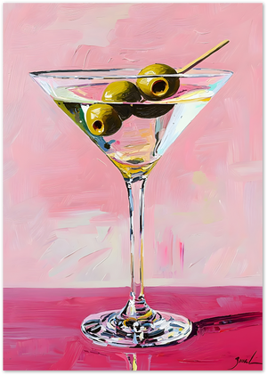 Posterux© | Olive Martini Poster – Cocktail Illustration Art poster – premium wall art