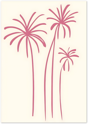 Posterux© | Pink Palms Poster – Minimal Botanical Style poster – premium wall art