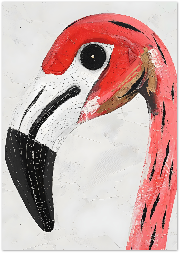 Posterux© | Flamingo Close-Up Poster – Bold Expressionist Animal Art poster – premium wall art