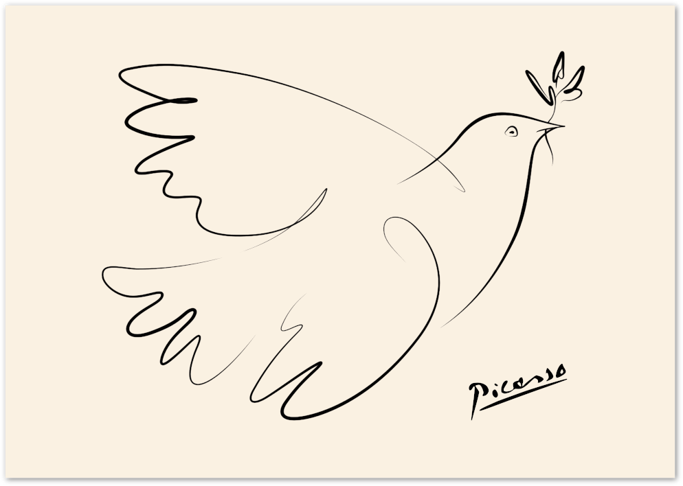 Posterux© | Dove of Peace Poster – Picasso Line Drawing poster – premium wall art