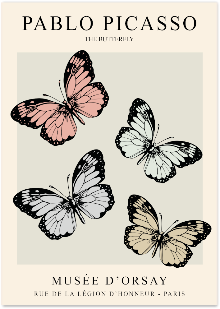 Posterux© | The Butterfly Poster – Picasso Inspired Art Print poster – premium wall art