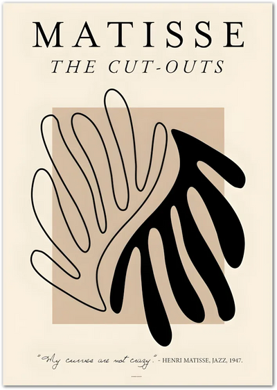 Posterux© | The Cut-Outs Poster – Black & Beige Matisse Style poster – premium wall art