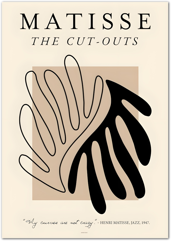 Posterux© | The Cut-Outs Poster – Black & Beige Matisse Style poster – premium wall art