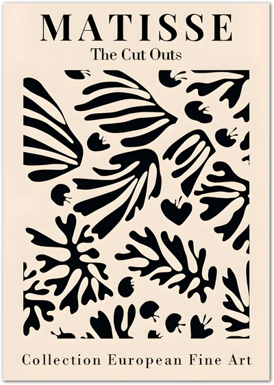 Posterux© | Matisse Poster – The Cut Outs, Black Botanical Shapes poster – premium wall art