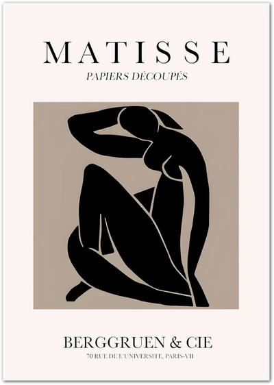 Posterux© | Seated Nude Poster – Matisse Cut-Out Style poster – premium wall art