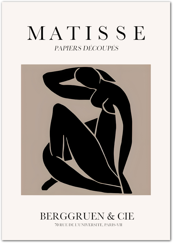 Posterux© | Seated Nude Poster – Matisse Cut-Out Style poster – premium wall art