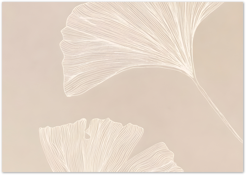 Posterux© | Ginkgo Duo Poster – Minimal Botanical Design poster – premium wall art