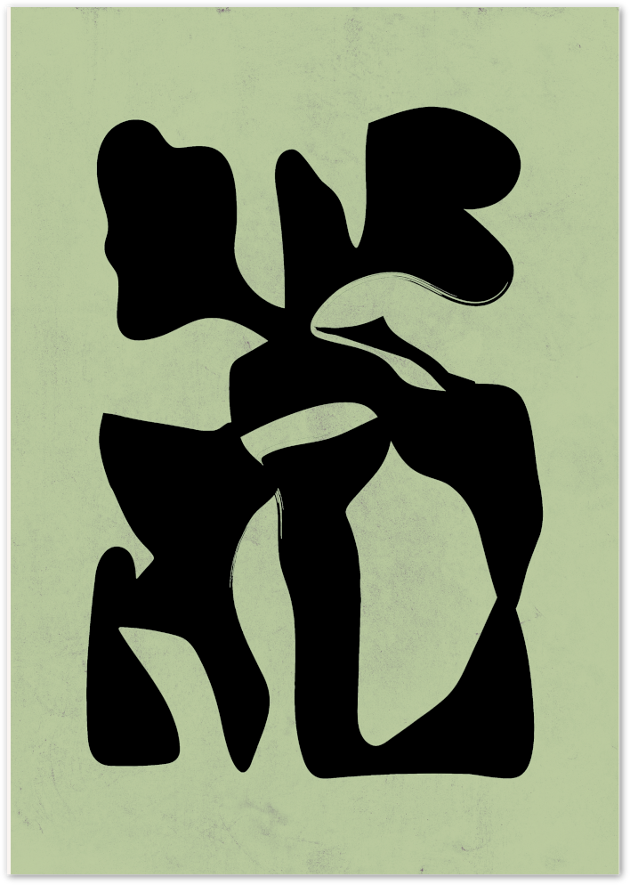 Posterux© | Green Form Poster – Abstract Botanical Inspired Shape poster – premium wall art