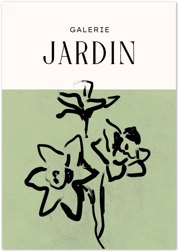 Posterux© | Jardin Flowers Poster – Artistic Ink Floral Print poster – premium wall art