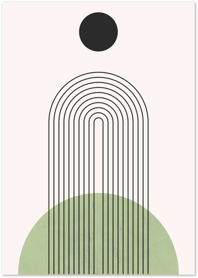 Posterux© | Green Arches Poster – Geometric Abstract Balance poster – premium wall art