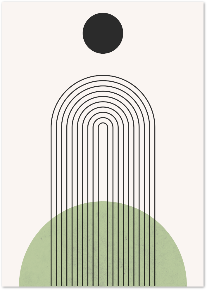 Posterux© | Green Arches Poster – Geometric Abstract Balance poster – premium wall art