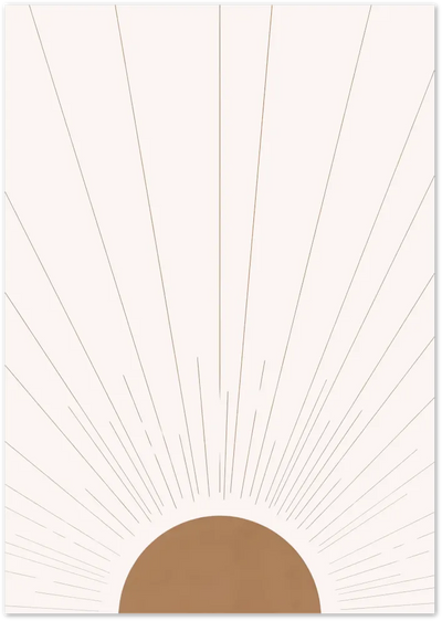 Posterux© | Radiant Sun Poster – Minimal Abstract Sunburst poster – premium wall art