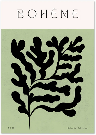 Posterux© | Jardin Vert Poster – Artistic Floral Ink Style poster – premium wall art