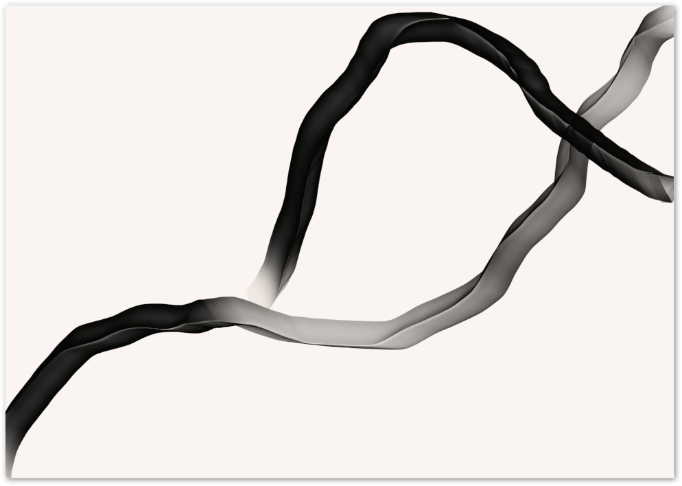 Posterux© | Fluid Ribbons Poster – Abstract Monochrome Flow poster – premium wall art