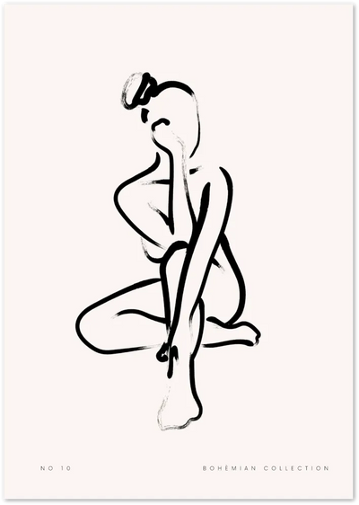 Posterux© | Seated Figure Poster – Abstract Female Form poster – premium wall art